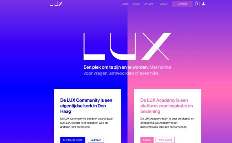 Lux Den Haag Website Screenshot
