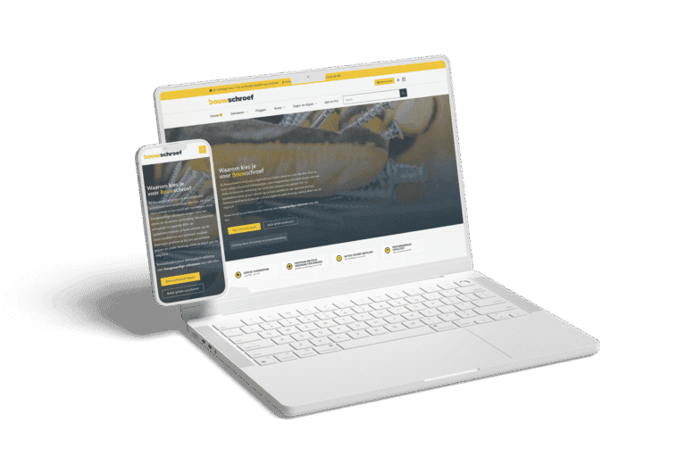 Bouwschroef website op laptop