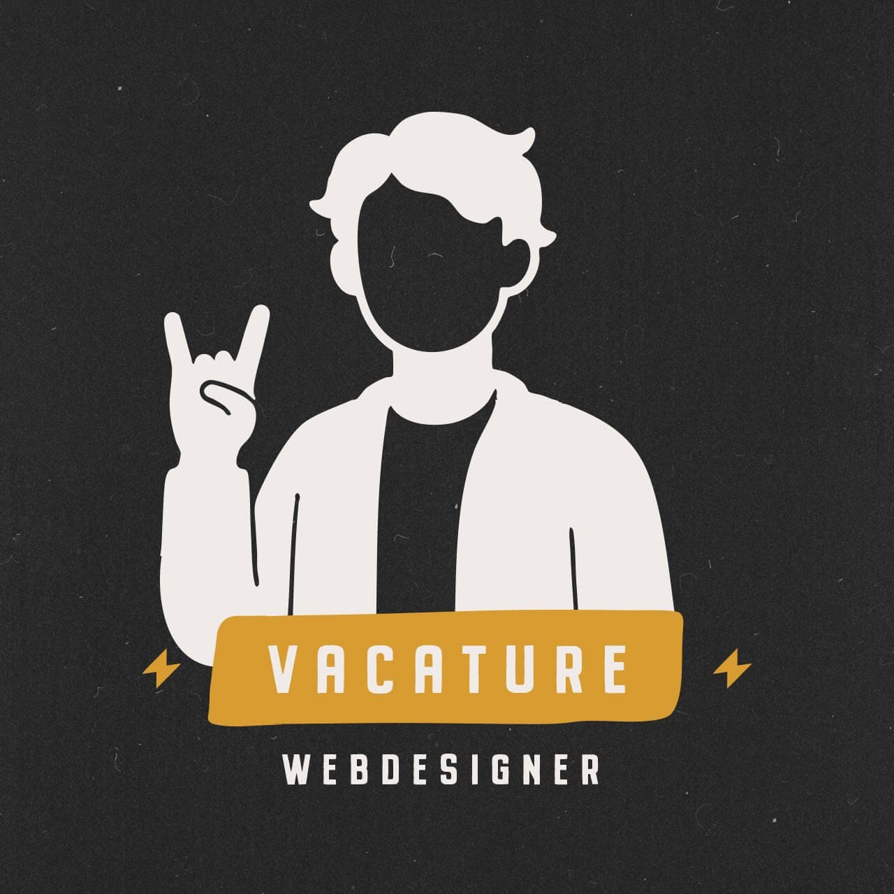 Vacature webdesigner met handgebaar